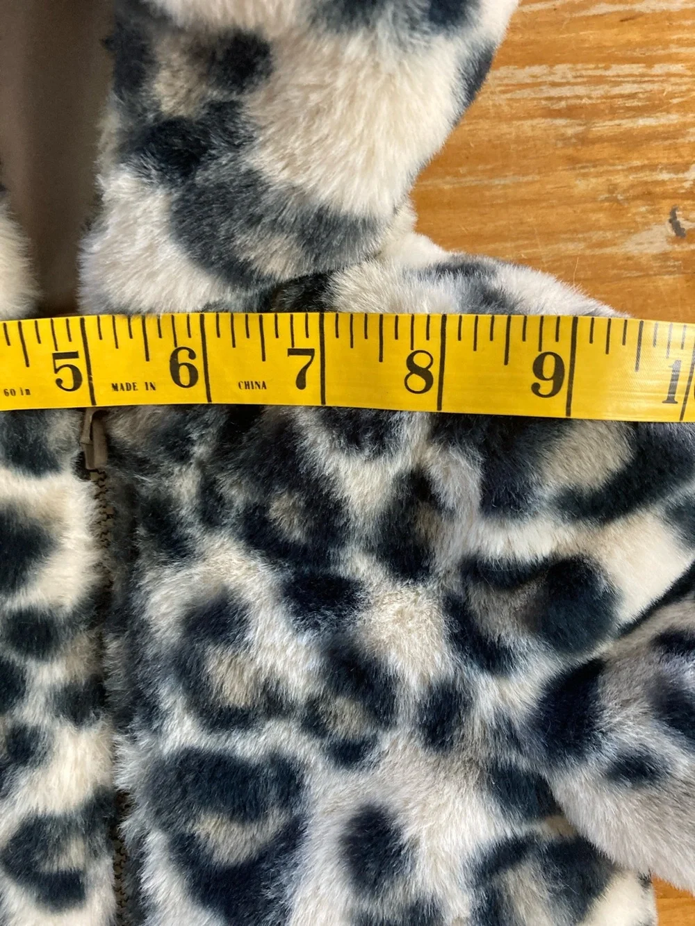Old Navy Faux Fur Leopard Soft Toddler Jacket - Black & Cream